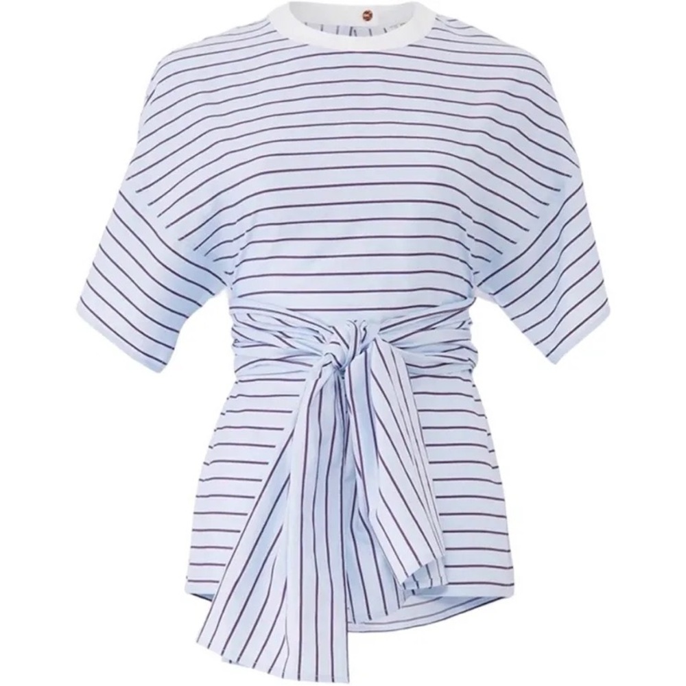 Rosetta Getty Blue Striped Cape Back Top SIZE 8